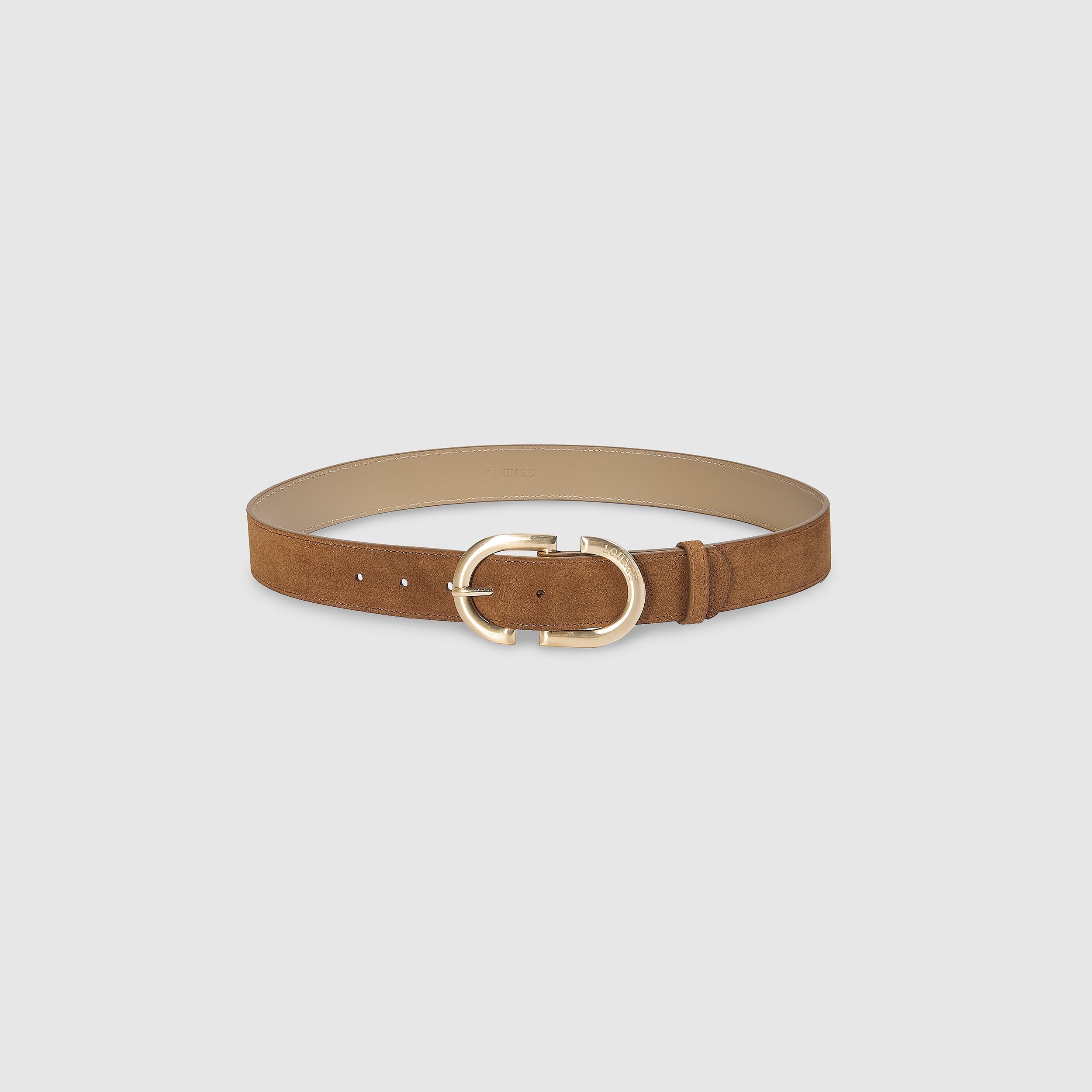 Curved Buckle Belt - Tan