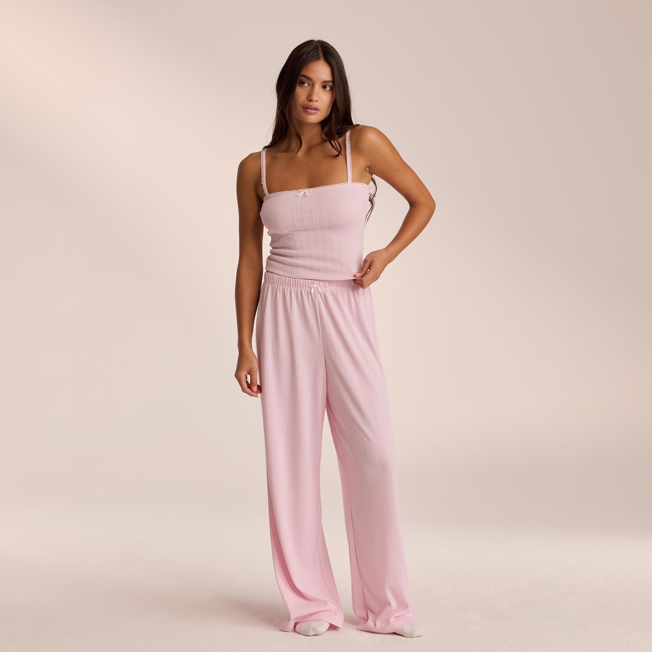 Pointelle Pajama Pants - Pink