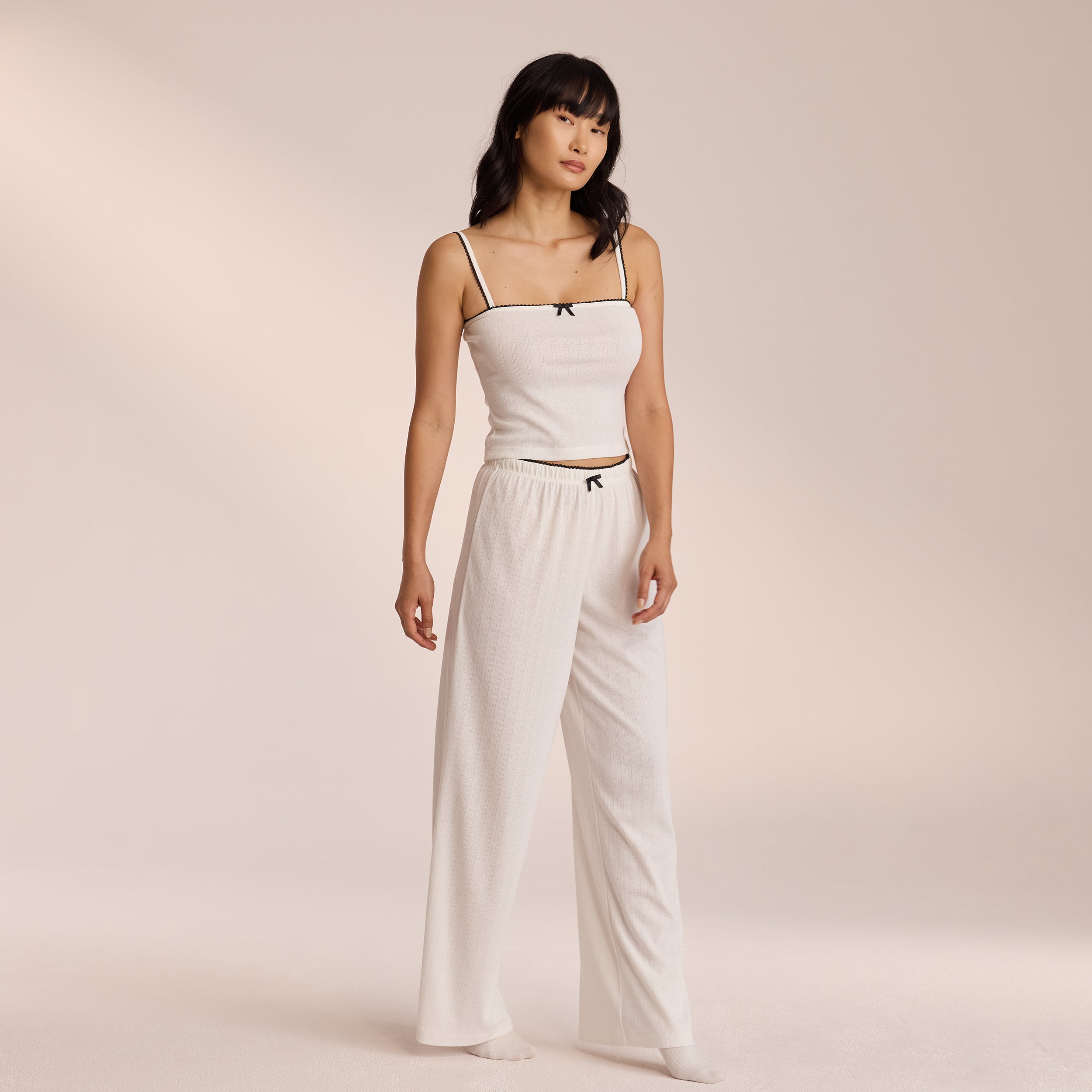 Pointelle Pajama Pants - White