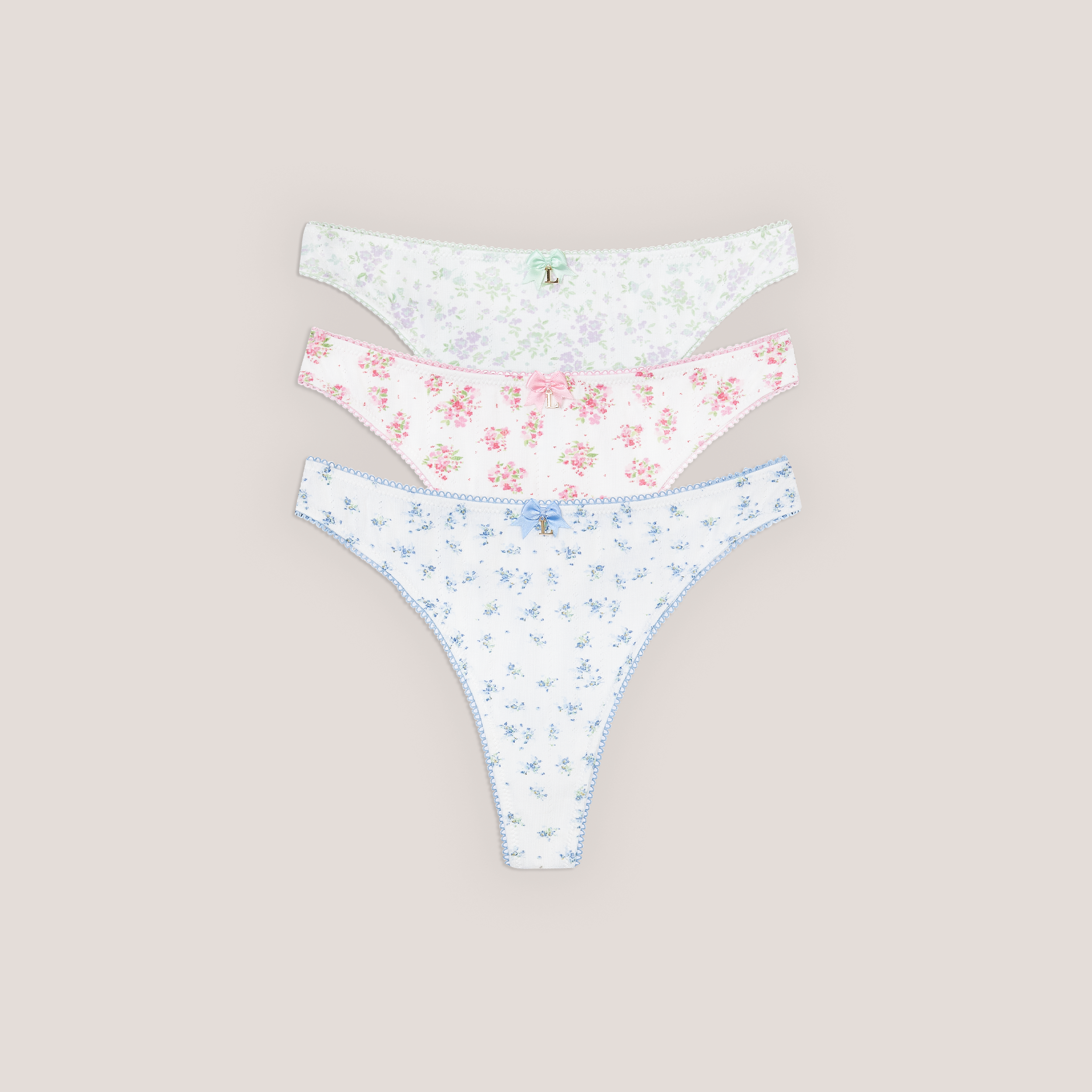Bloom Thongs (3-Pack) - Floral Print